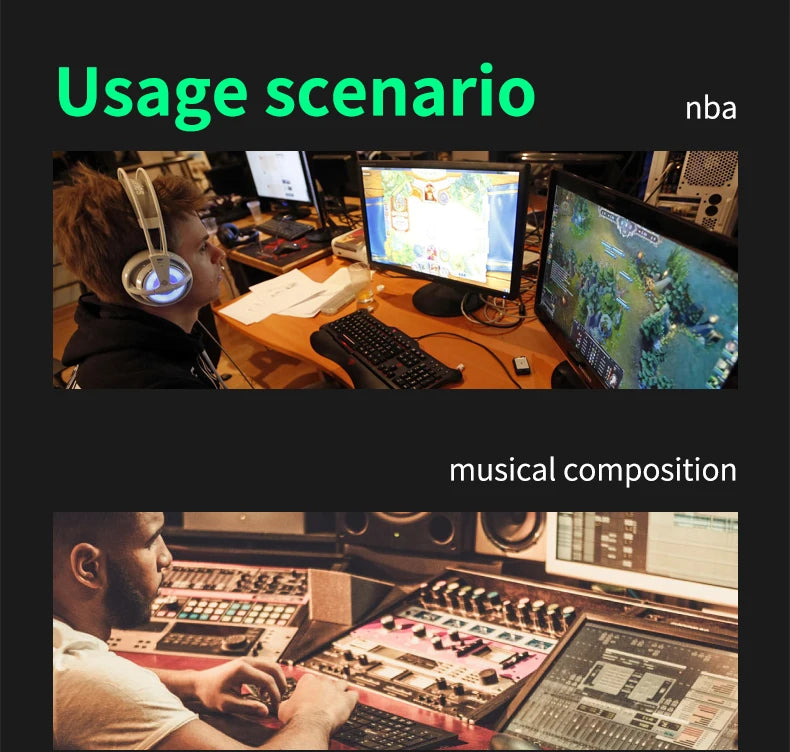 Gaming Microphone USB Microphone for PC Condenser Podcast Mic for Studio Recording with Headphone Jack, Led, Noise Cancellation