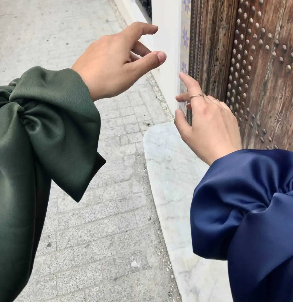 Summer Satin Open Abaya Kimono Muslim Long Hijab Dress Turkey Abayas for Women Dubai Puff Sleeve Islam Modest Outfit Kaftan Robe