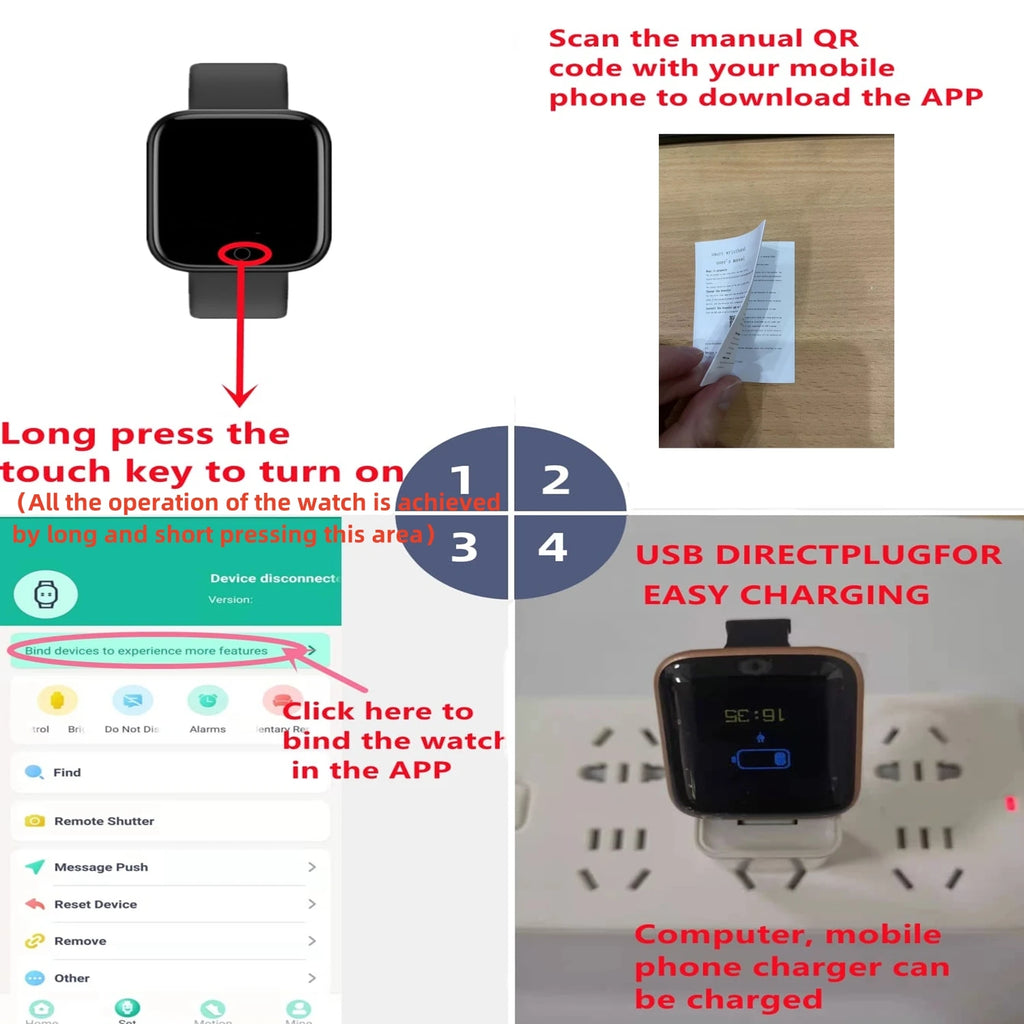 Smart Watch For Men Women Wristwatch Bluetooth Connect Phone Music Player Fitness Sport Bracelet Health Monitor Digital Watches