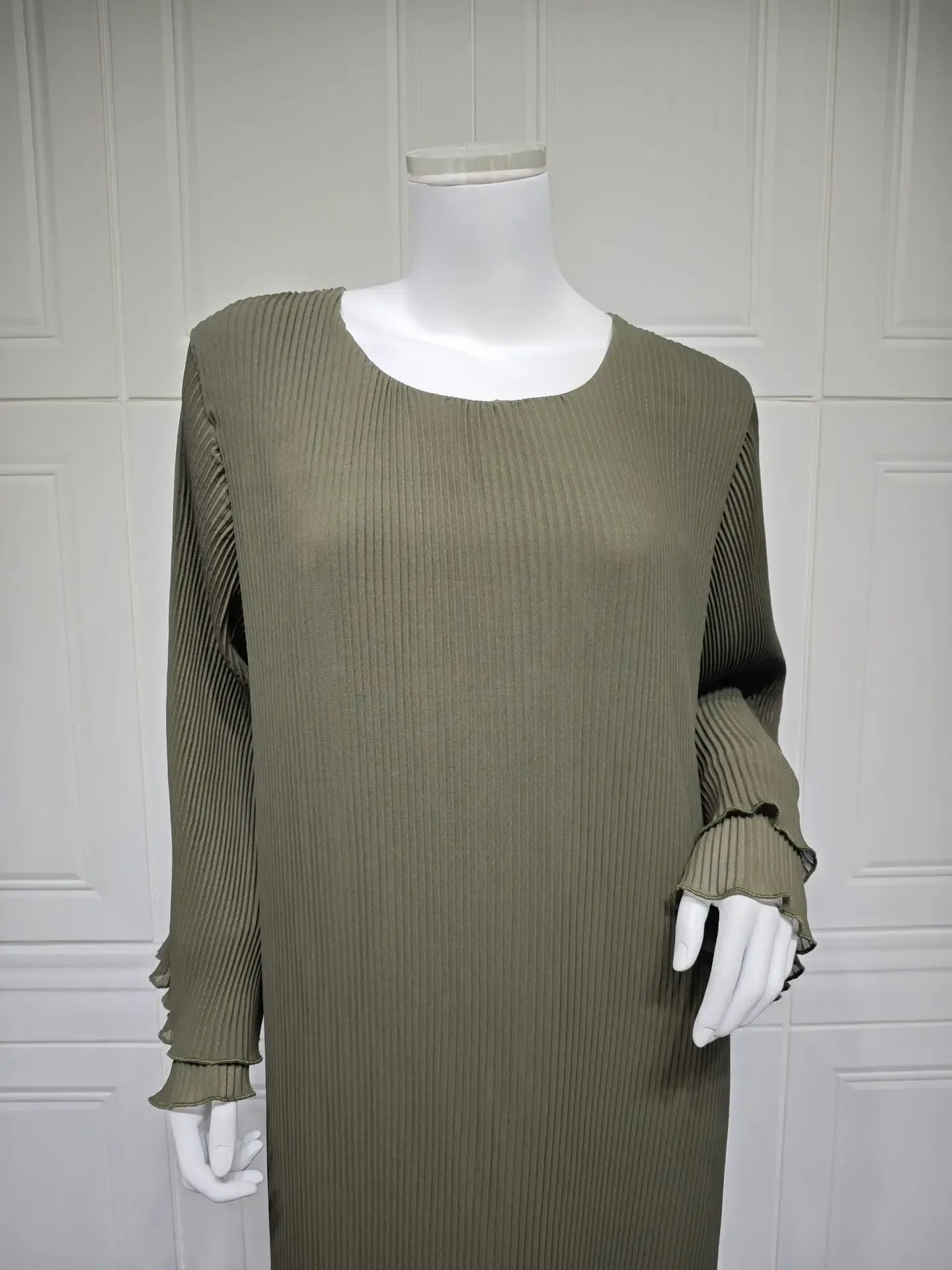 Eid Muslim Dress for Women Pleated Flare Sleeve Jalabiya Kaftan Islam Vestidos Arab Long Robe Ramadan Morocco Dubai Abayas 2025