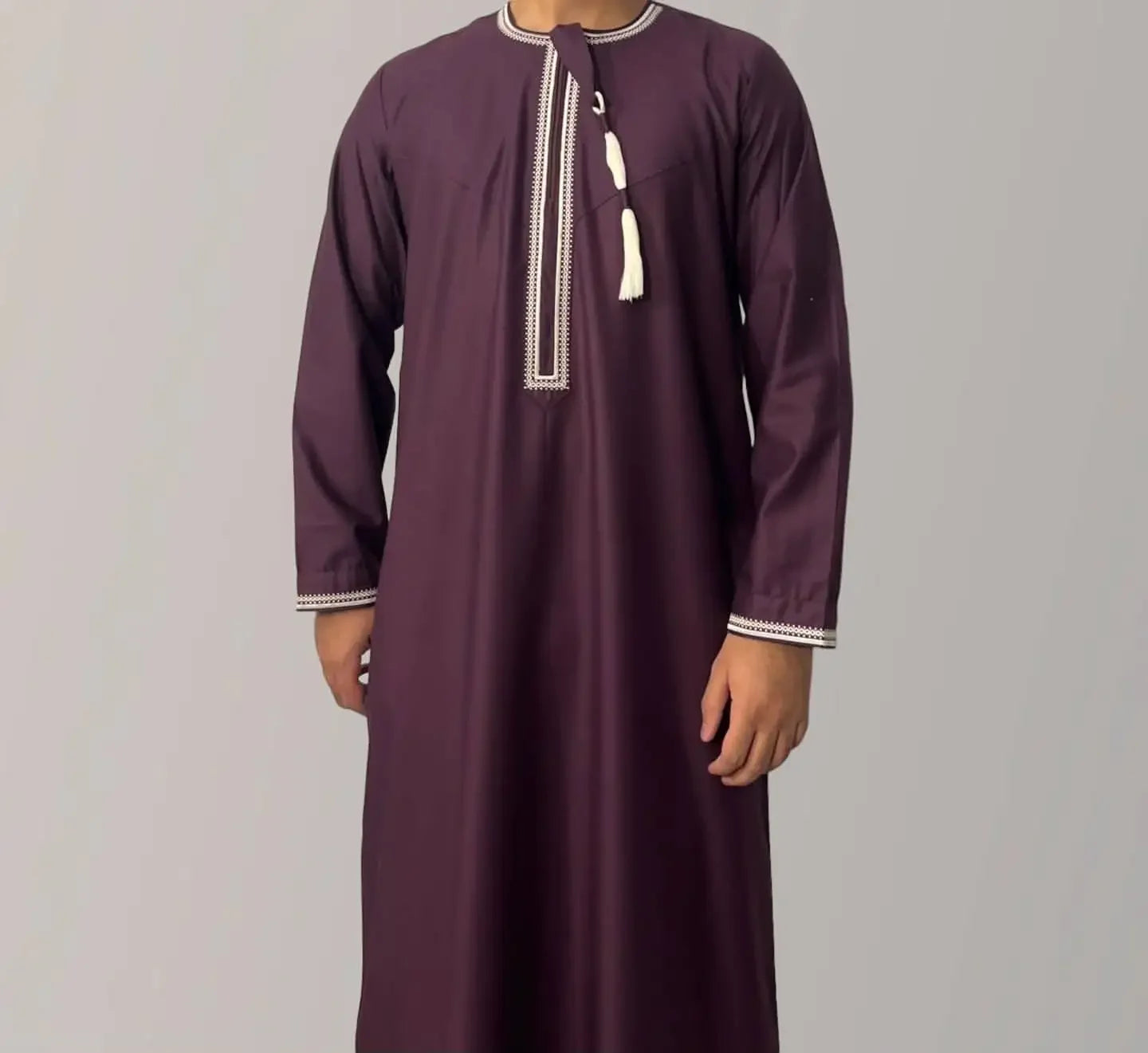 New 2025 Men's Muslim Abayas Dress Long-sleeved Pullover Kaftan Robe Men Jubba Thobe Pakistan Saudi Arab Caftan Islamic Clothing