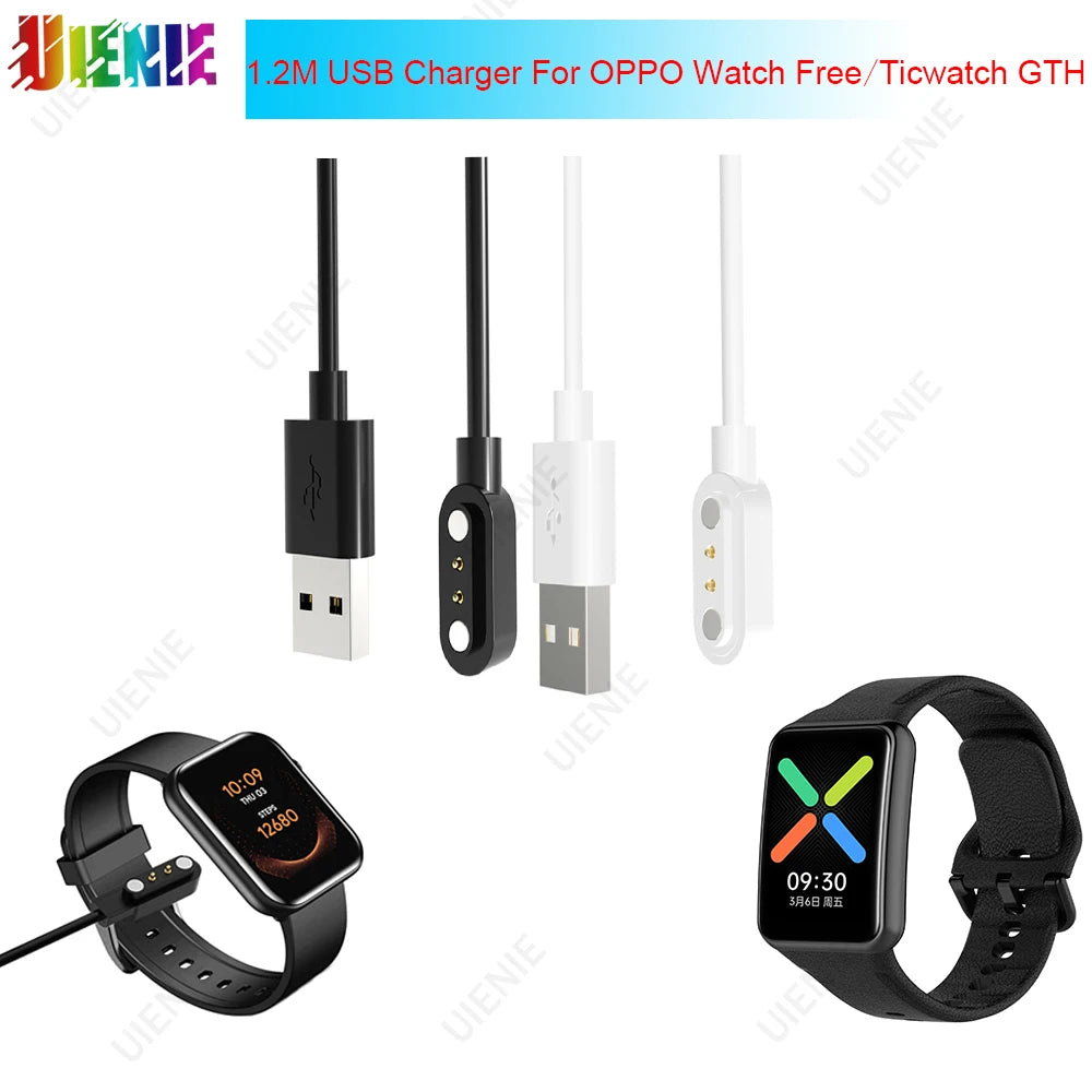 Chargeur Montre Smartwatch Adapter 1.2M USB Charger Cable For OPPO Watch Free/Ticwatch GTH Fast Charger Sports Watch Accessories