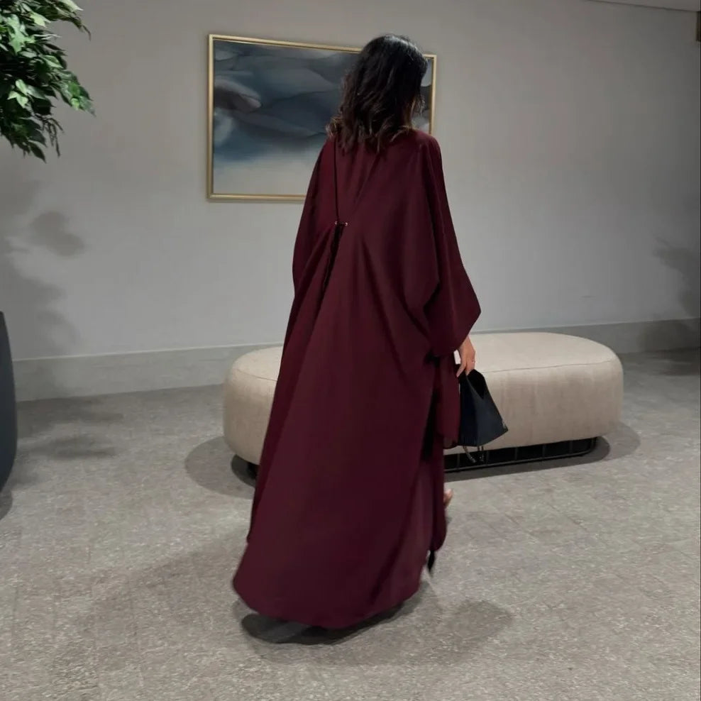 Eid Muslim Abaya for Women Cardigan Lace-up Solid Caftan Dresses Robe Jalabiya Ramadan Dubai Open Abayas Kaftan 2025 Vestidos