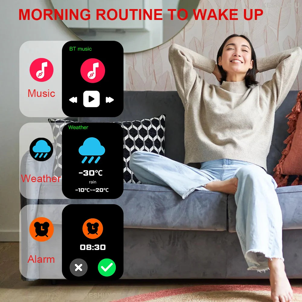 KESHUYOU New Smart Watch H9 Pro MAX 2.01-inch HD Display Bluetooth Call Message Alert Sports Mode Smartwatch For Men Women