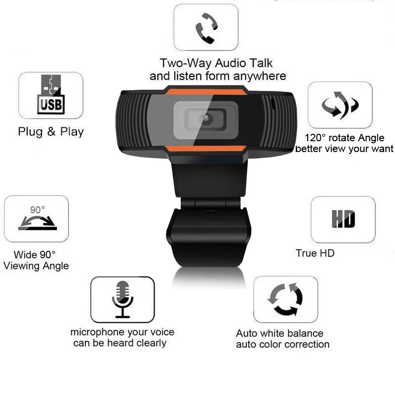 USB Webcam Drive-Free Computer Webcam  Webcasting HD Video Conferencing E-learning Strong Compatibility Meet Most Systems