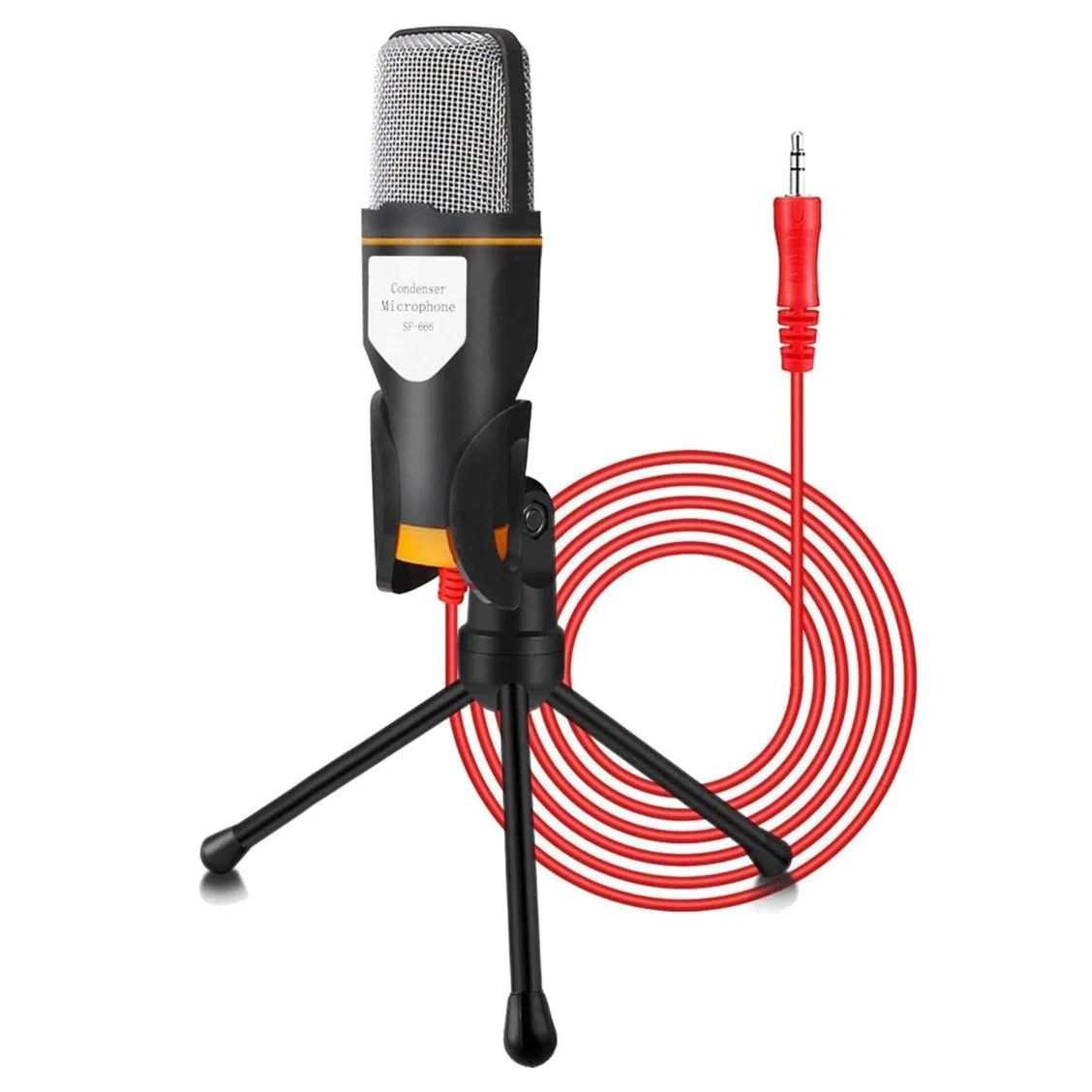 Microphone with Mic Stand, Professional 3.5mm Jack Recording Condenser Microphone Compatible with PC, Laptop, Singing and Gaming