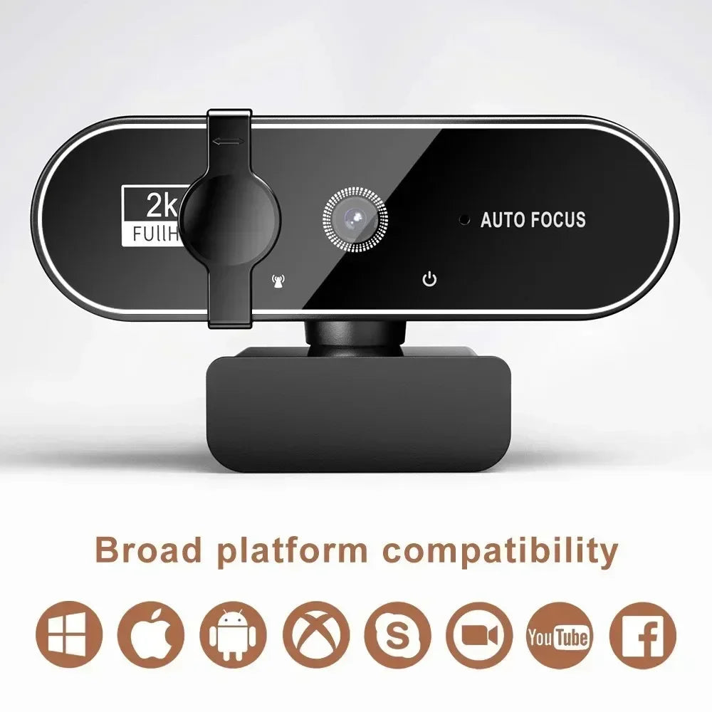 4K Full HD Webcam with Microphone Autofocus 8MP Website Camera for Windows PC Laptop IOS Macbook External Web Cam Video Calling