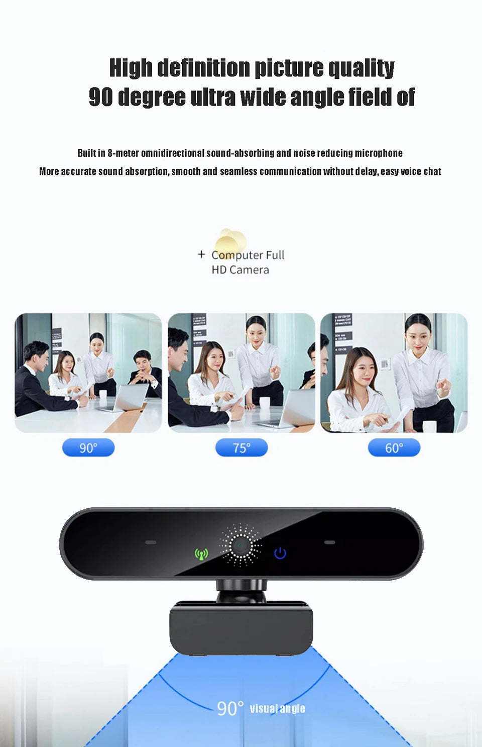 HD 4K Webcam PC 1080P 2K Web Camera with Microphone Autofocus USB Computer Laptop Camera for Living / Video Calling / Conference