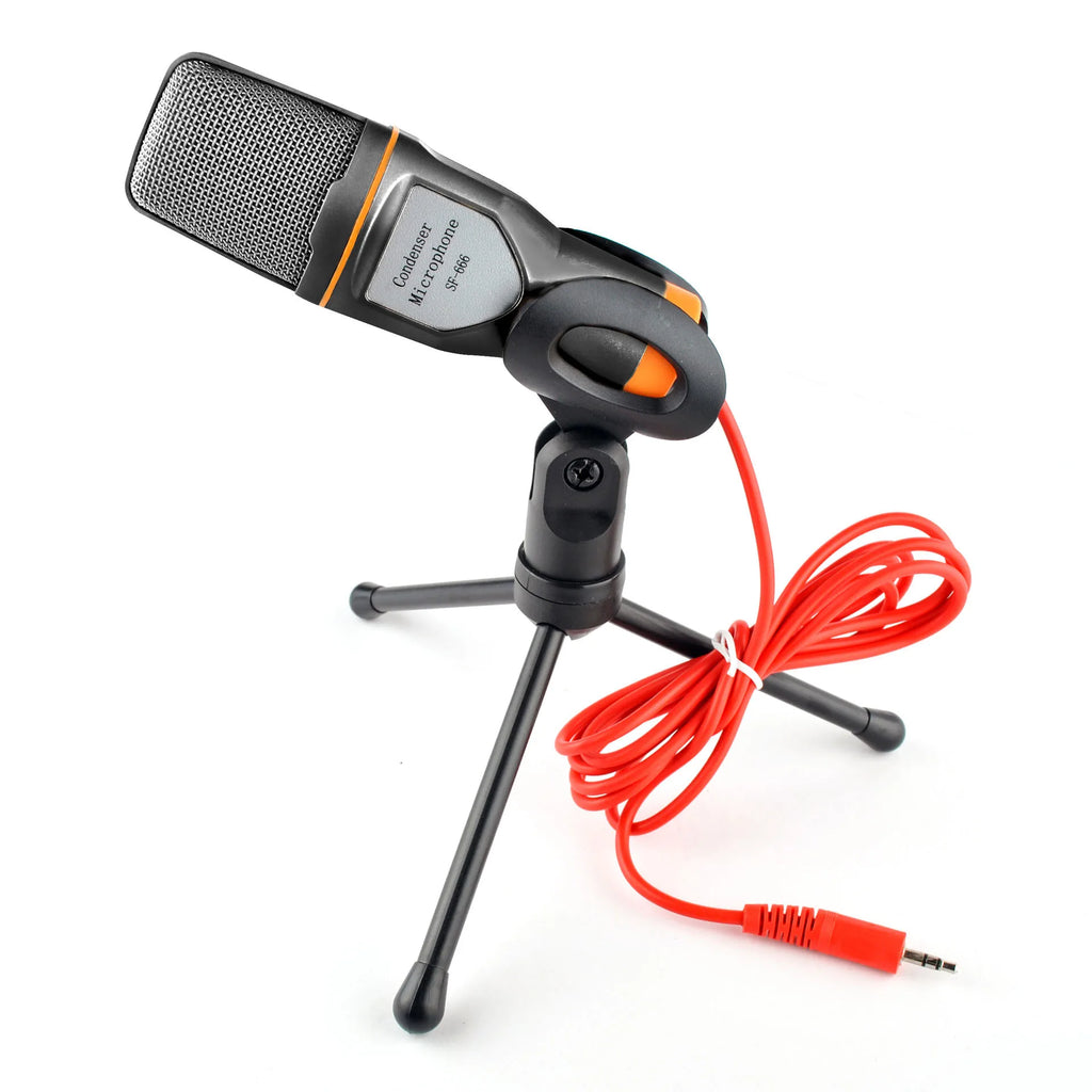 Microphone with Mic Stand, Professional 3.5mm Jack Recording Condenser Microphone Compatible with PC, Laptop, Singing and Gaming