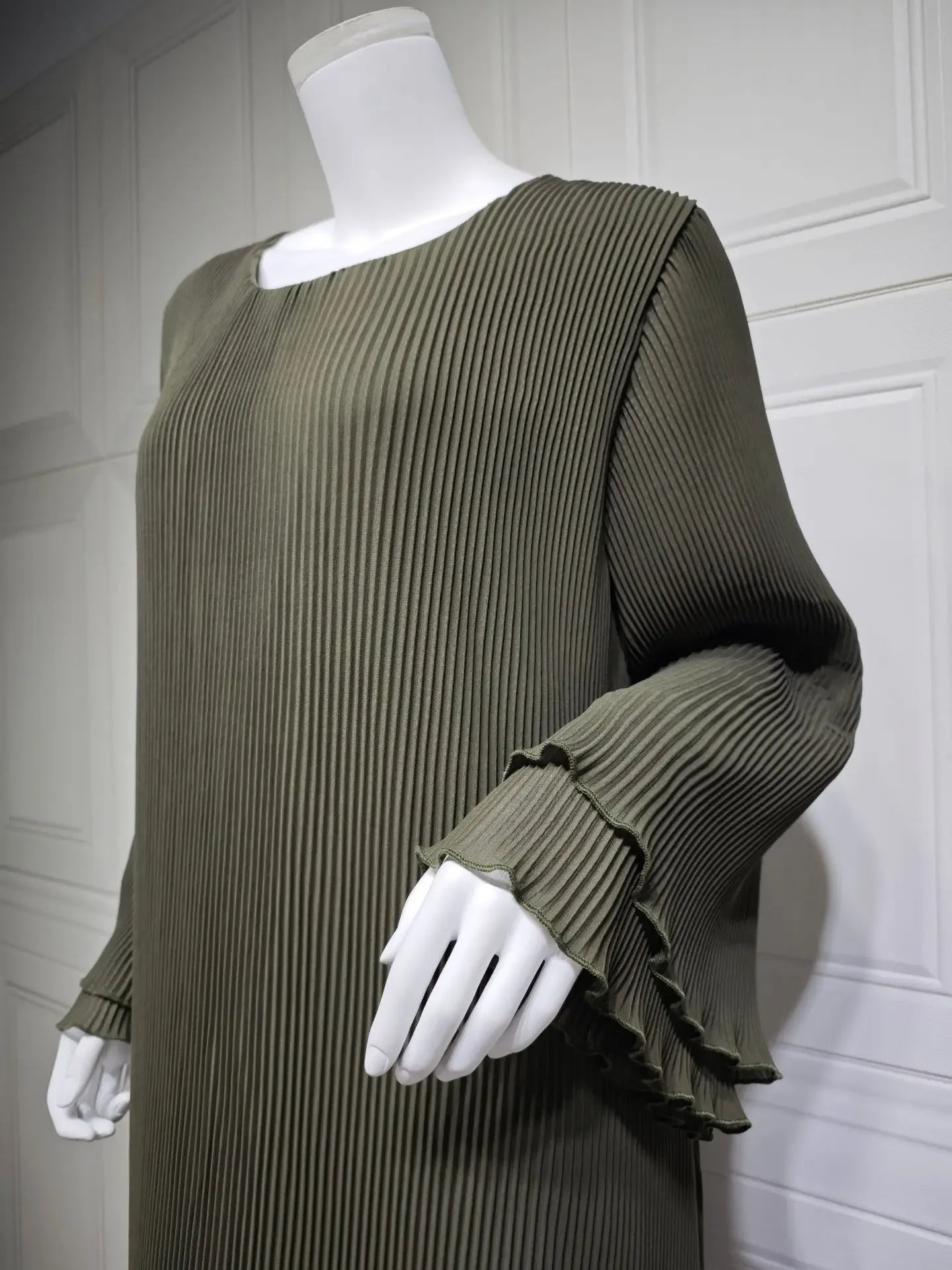 Eid Muslim Dress for Women Pleated Flare Sleeve Jalabiya Kaftan Islam Vestidos Arab Long Robe Ramadan Morocco Dubai Abayas 2025