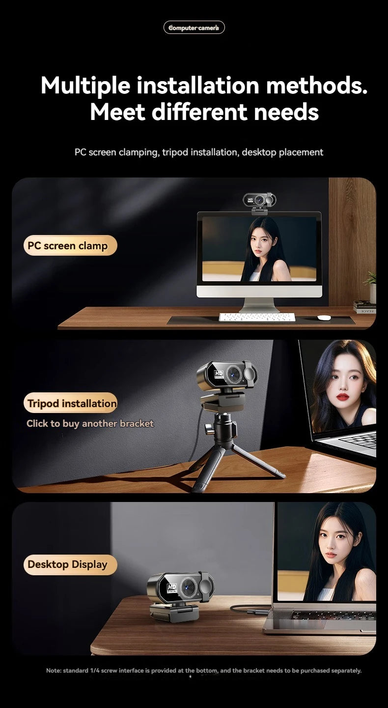 Xiaomi Q27 4K Webcam 2K Autofocus Streaming Web Cam 1080P Full HD Video Camera With Microphone For PC/Laptop For Live 2025 New