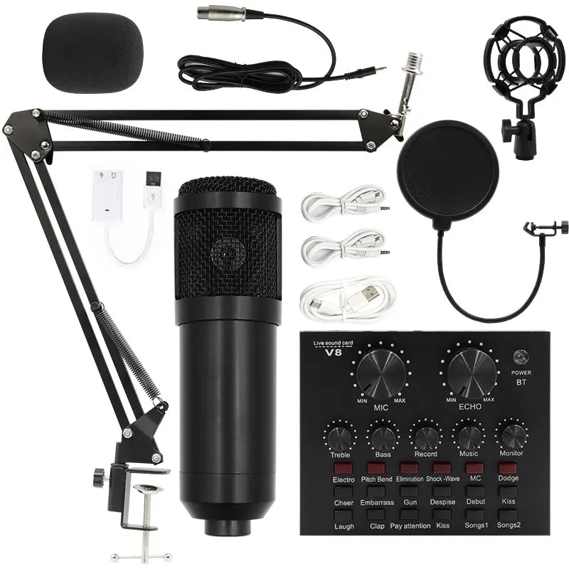 BM-800 Condenser Microphone Live Karaoke Song Chat Game Recording Microphone Mobile Phone Computer General Equipment