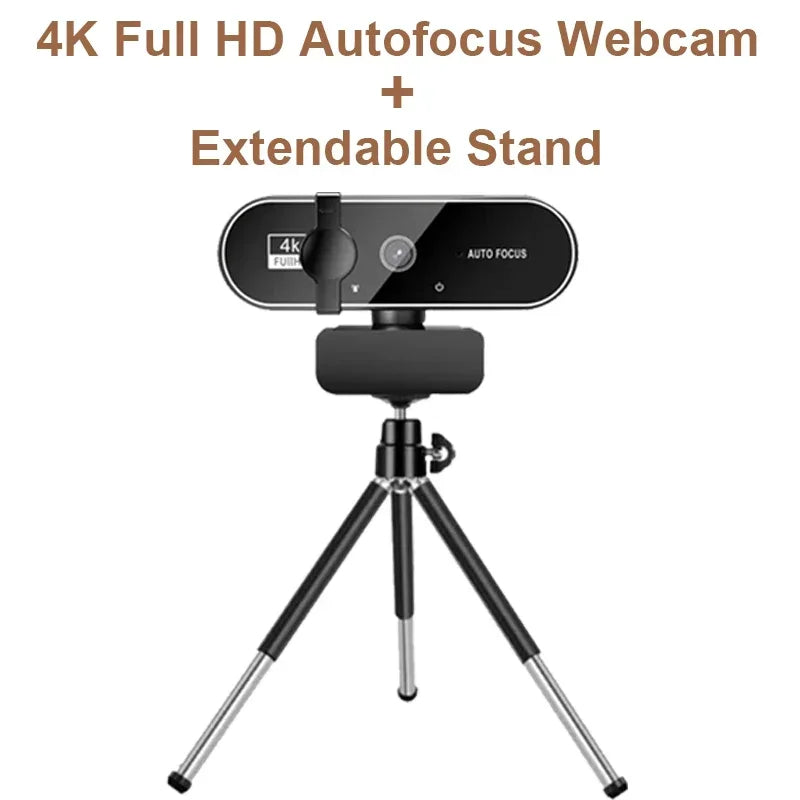 4K Full HD Webcam with Microphone Autofocus 8MP Website Camera for Windows PC Laptop IOS Macbook External Web Cam Video Calling
