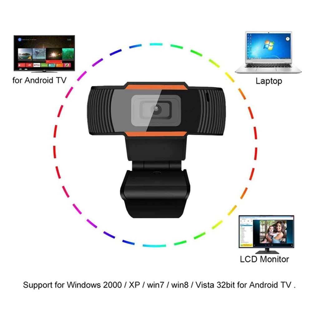 USB Webcam Drive-Free Computer Webcam  Webcasting HD Video Conferencing E-learning Strong Compatibility Meet Most Systems